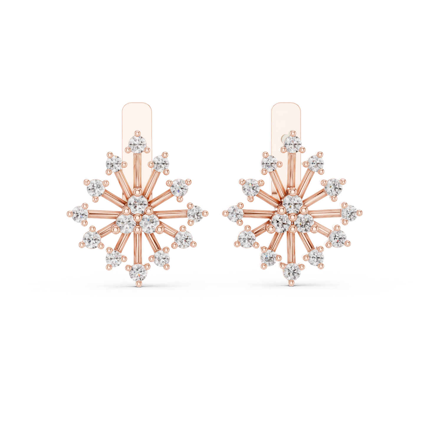 Prismatic Star Diamond Ear Jackets • Multi-Point Shine Earrings • Ultra-Luxe Gold Studs