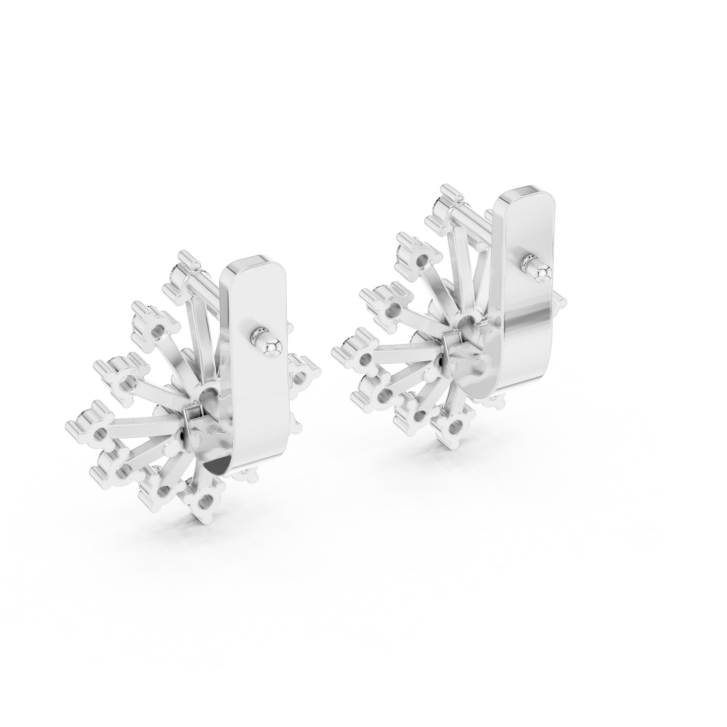 Prismatic Star Diamond Ear Jackets • Multi-Point Shine Earrings • Ultra-Luxe Gold Studs