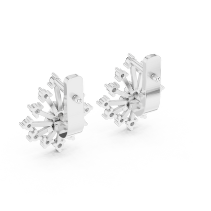 Prismatic Star Diamond Ear Jackets • Multi-Point Shine Earrings • Ultra-Luxe Gold Studs