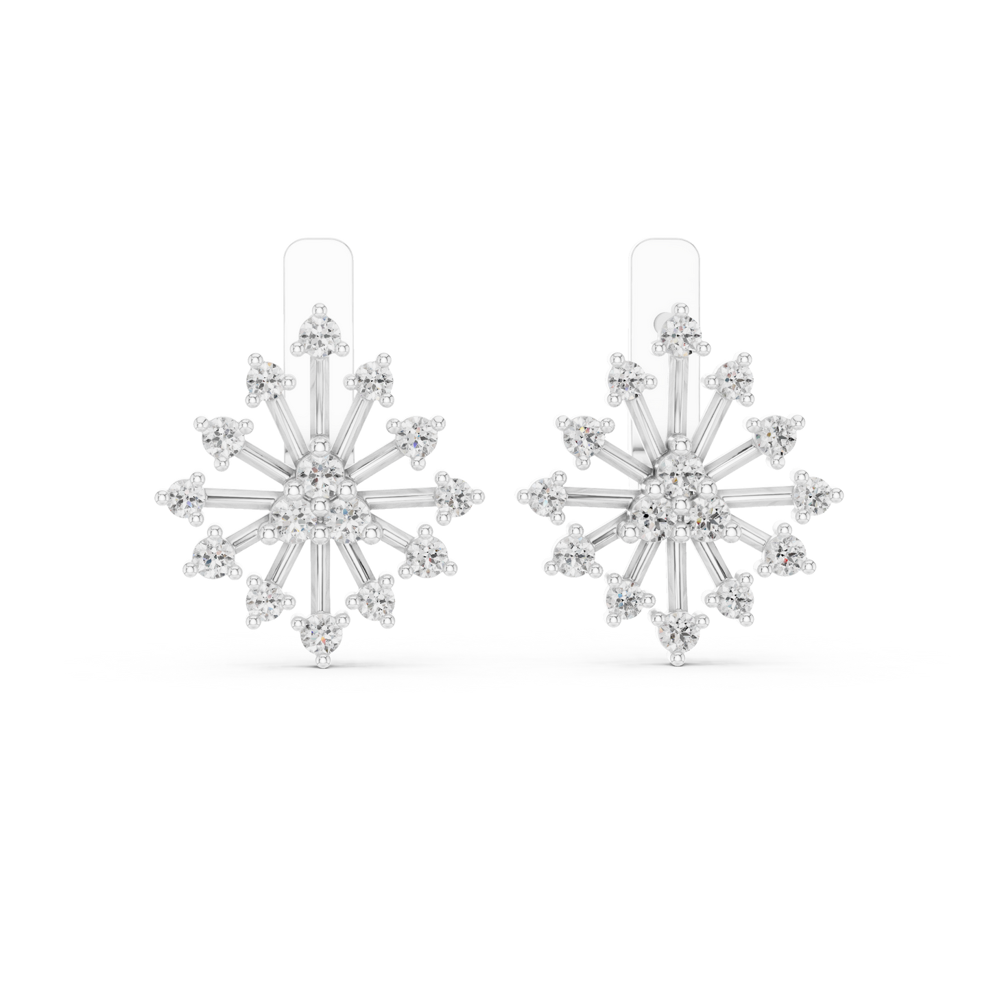 Prismatic Star Diamond Ear Jackets • Multi-Point Shine Earrings • Ultra-Luxe Gold Studs