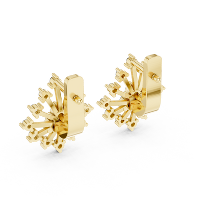 Prismatic Star Diamond Ear Jackets • Multi-Point Shine Earrings • Ultra-Luxe Gold Studs