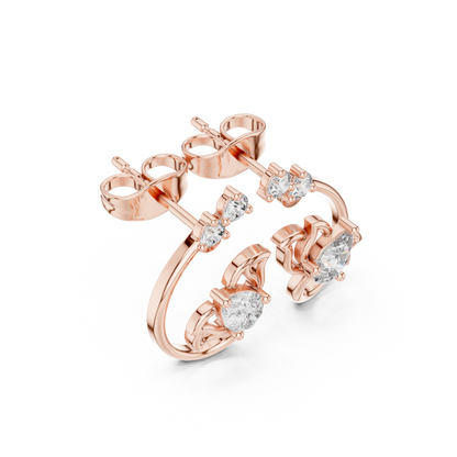 Quantum Leaf Pear-Brilliance Earrings • Signature Spiral Design • Opulent Mini Statement Studs