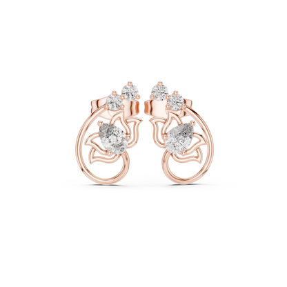 Quantum Leaf Pear-Brilliance Earrings • Signature Spiral Design • Opulent Mini Statement Studs