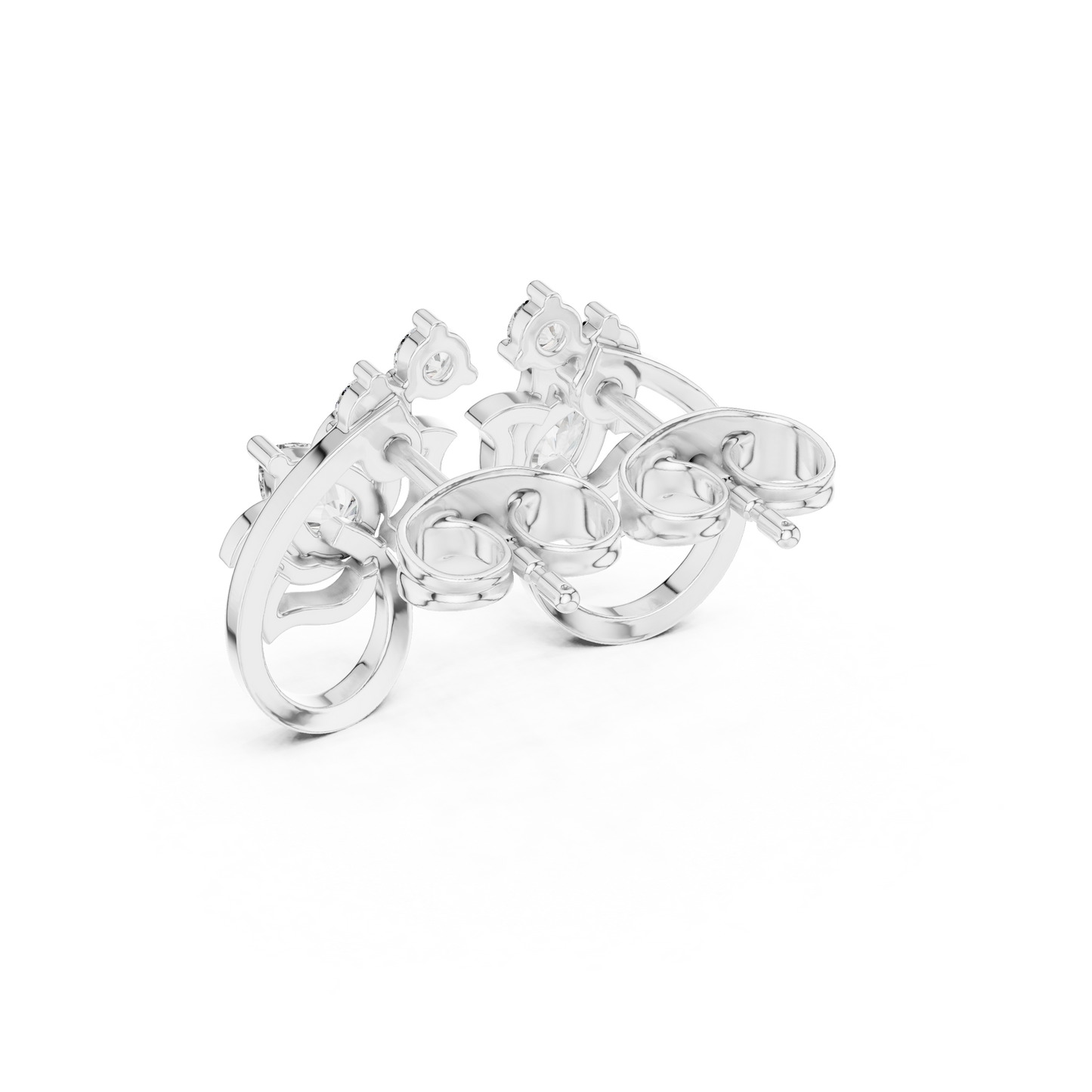 Quantum Leaf Pear-Brilliance Earrings • Signature Spiral Design • Opulent Mini Statement Studs