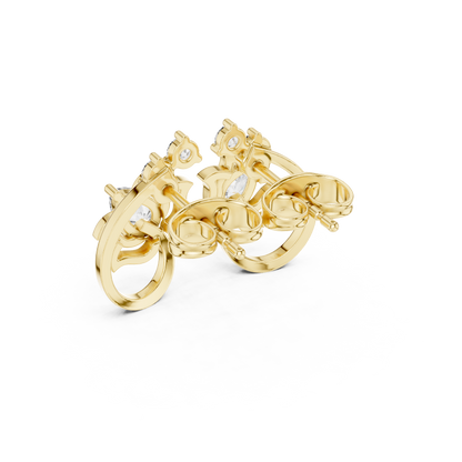 Quantum Leaf Pear-Brilliance Earrings • Signature Spiral Design • Opulent Mini Statement Studs