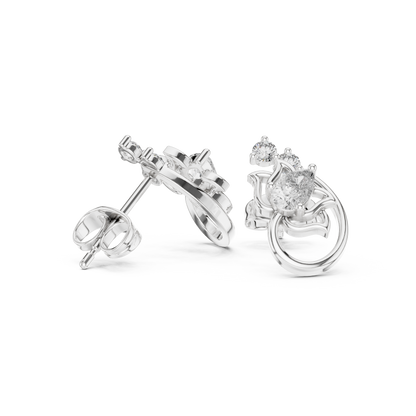 Quantum Leaf Pear-Brilliance Earrings • Signature Spiral Design • Opulent Mini Statement Studs