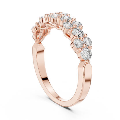 Petal-Style Diamond Band – Everyday Luxury Stacking Gift for Women - Handmade Gold Design