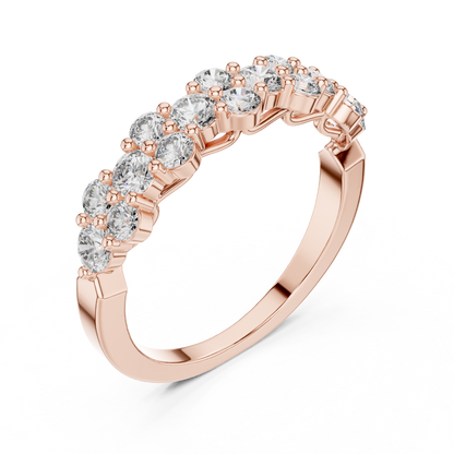 Petal-Style Diamond Band – Everyday Luxury Stacking Gift for Women - Handmade Gold Design