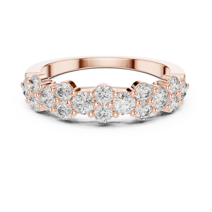 Petal-Style Diamond Band – Everyday Luxury Stacking Gift for Women - Handmade Gold Design