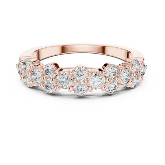 Petal-Style Diamond Band – Everyday Luxury Stacking Gift for Women - Handmade Gold Design