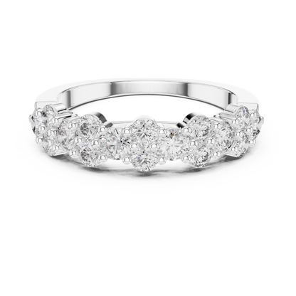 Petal-Style Diamond Band – Everyday Luxury Stacking Gift for Women - Handmade Gold Design