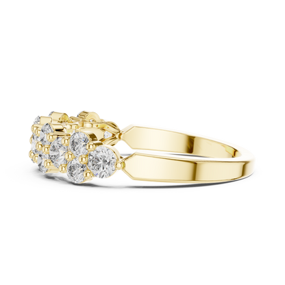 Petal-Style Diamond Band – Everyday Luxury Stacking Gift for Women - Handmade Gold Design
