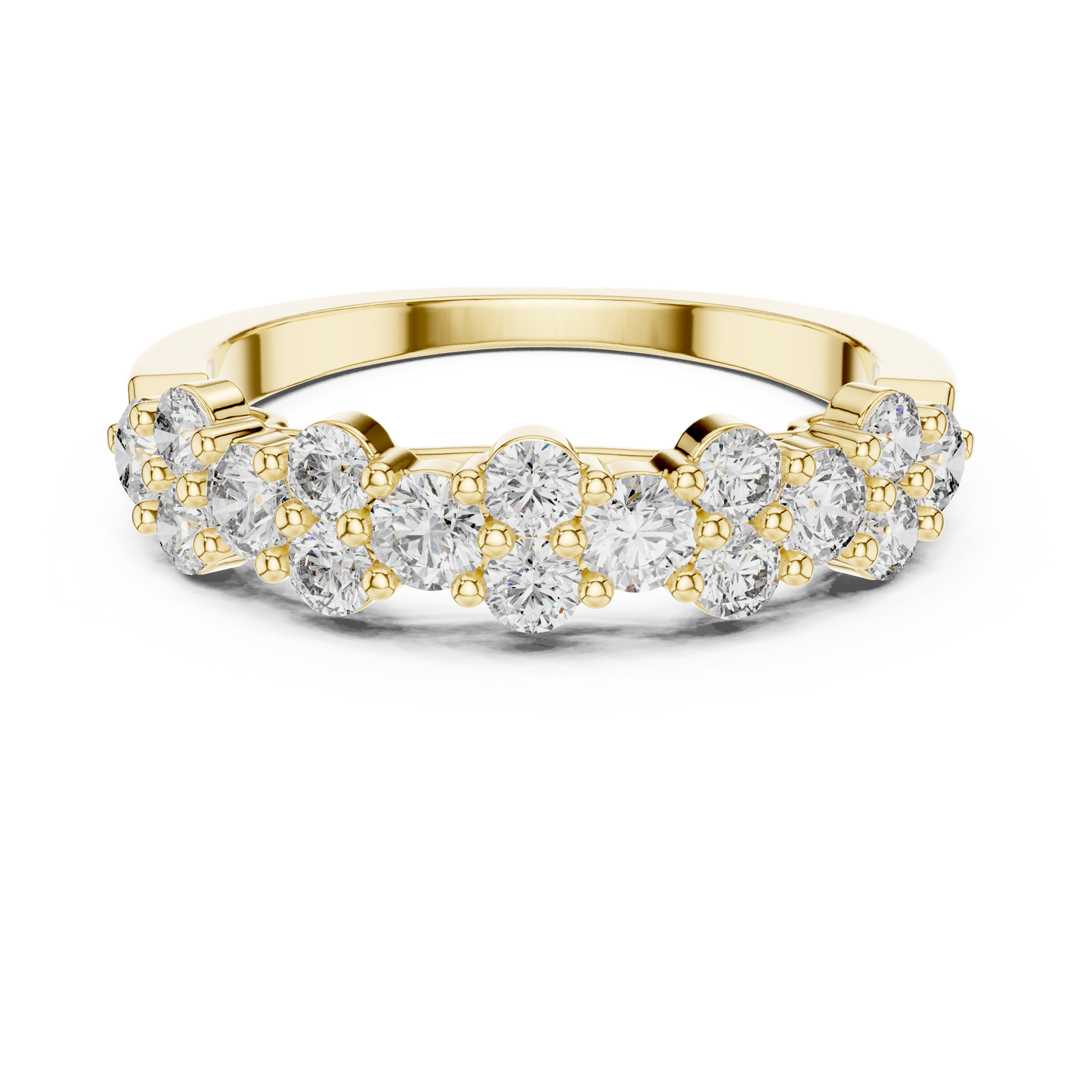 Petal-Style Diamond Band – Everyday Luxury Stacking Gift for Women - Handmade Gold Design