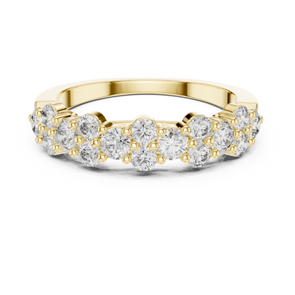 Petal-Style Diamond Band – Everyday Luxury Stacking Gift for Women - Handmade Gold Design