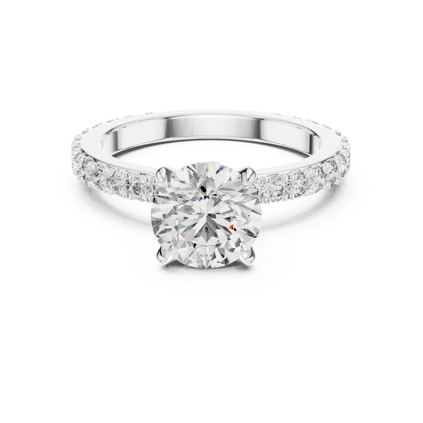 1.10Ct Round Cut Hidden Halo Ring Brilliant Center Stone Rose Gold Solitaire Ring