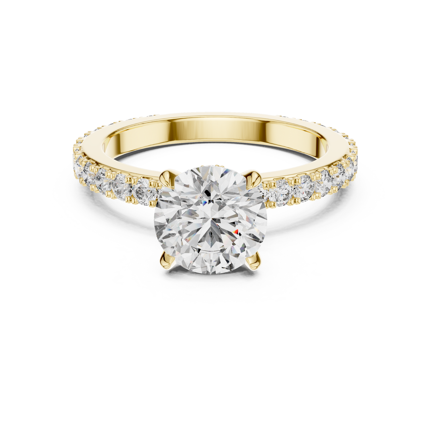 1.10Ct Round Cut Hidden Halo Ring Brilliant Center Stone Rose Gold Solitaire Ring