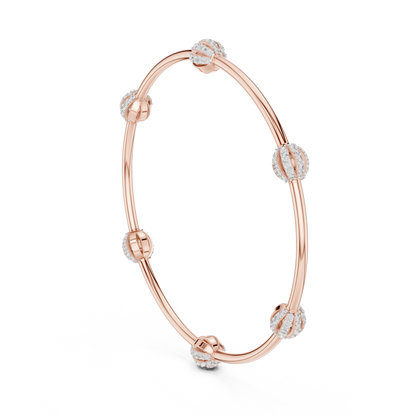 Sparkling Orbit Diamond Bangle Bracelet | Dainty Modern Stacking Bracelet | Minimalist Lux Gift for Her