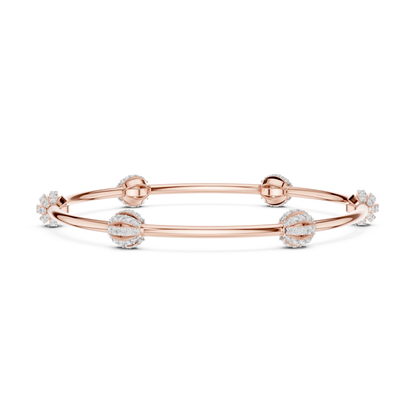 Sparkling Orbit Diamond Bangle Bracelet | Dainty Modern Stacking Bracelet | Minimalist Lux Gift for Her