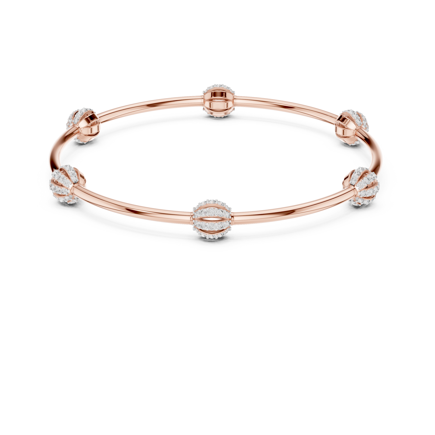 Sparkling Orbit Diamond Bangle Bracelet | Dainty Modern Stacking Bracelet | Minimalist Lux Gift for Her
