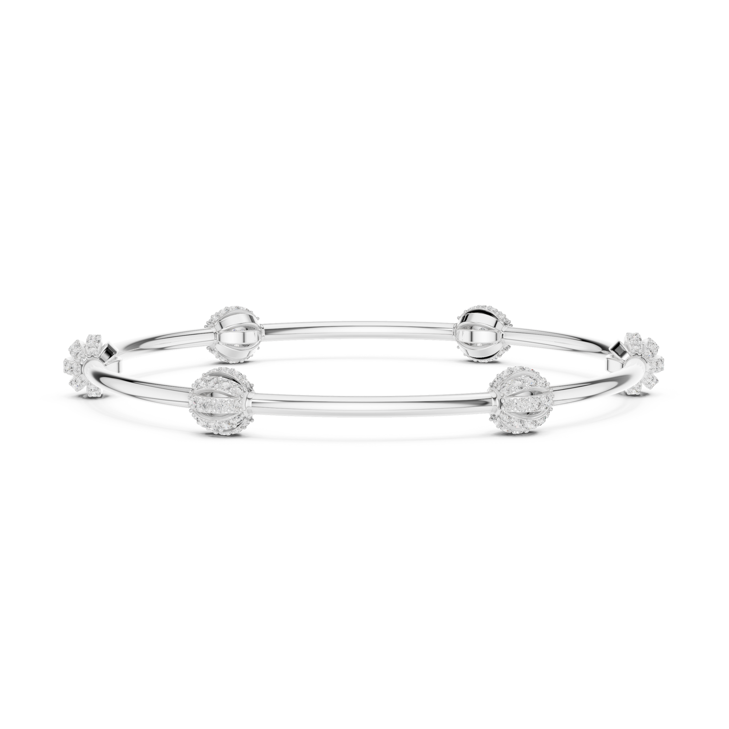 Sparkling Orbit Diamond Bangle Bracelet | Dainty Modern Stacking Bracelet | Minimalist Lux Gift for Her