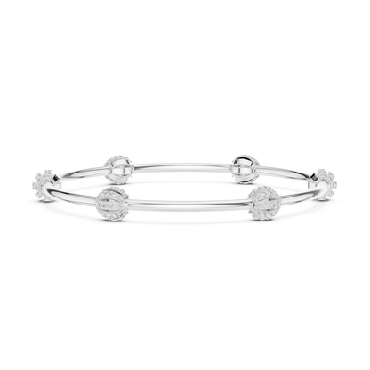 Sparkling Orbit Diamond Bangle Bracelet | Dainty Modern Stacking Bracelet | Minimalist Lux Gift for Her