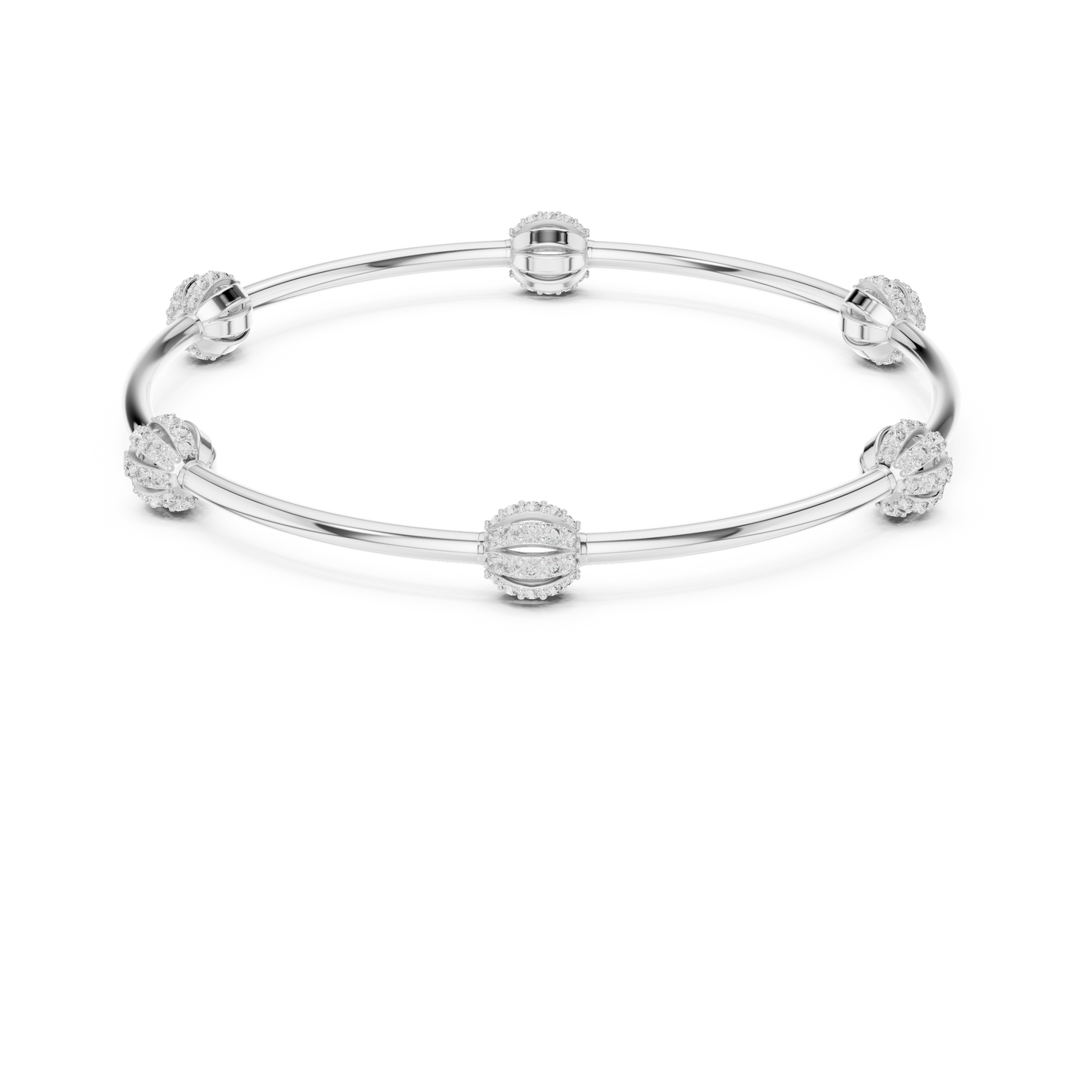 Sparkling Orbit Diamond Bangle Bracelet | Dainty Modern Stacking Bracelet | Minimalist Lux Gift for Her