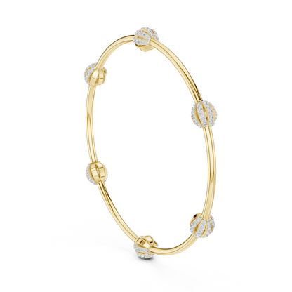 Sparkling Orbit Diamond Bangle Bracelet | Dainty Modern Stacking Bracelet | Minimalist Lux Gift for Her