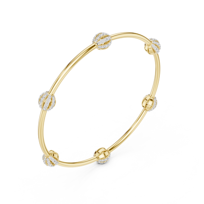 Sparkling Orbit Diamond Bangle Bracelet | Dainty Modern Stacking Bracelet | Minimalist Lux Gift for Her