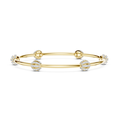 Sparkling Orbit Diamond Bangle Bracelet | Dainty Modern Stacking Bracelet | Minimalist Lux Gift for Her