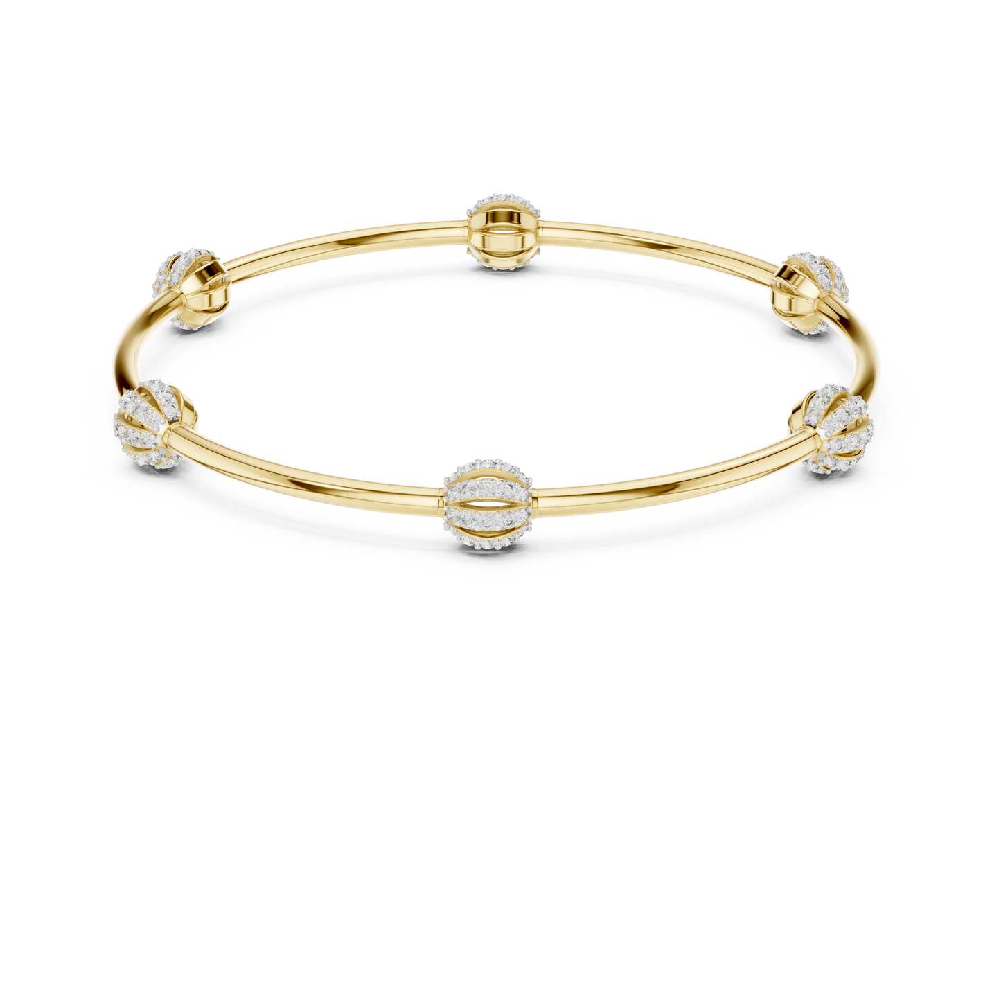 Sparkling Orbit Diamond Bangle Bracelet | Dainty Modern Stacking Bracelet | Minimalist Lux Gift for Her