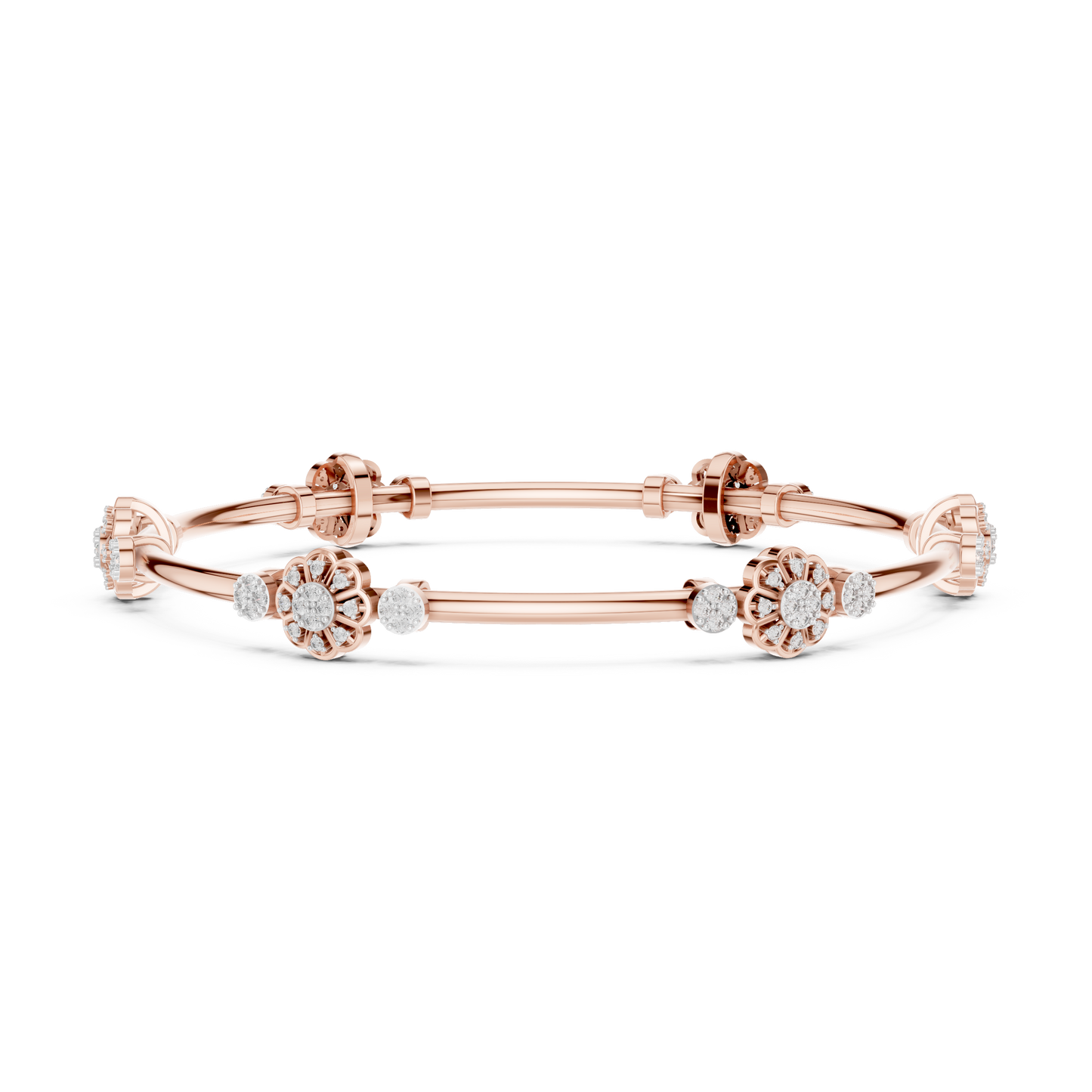 Rosabella Diamond Cluster Bangle • Timeless Couture Floral Jewelry • Collector’s Edition