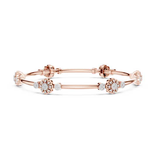 Rosabella Diamond Cluster Bangle • Timeless Couture Floral Jewelry • Collector’s Edition