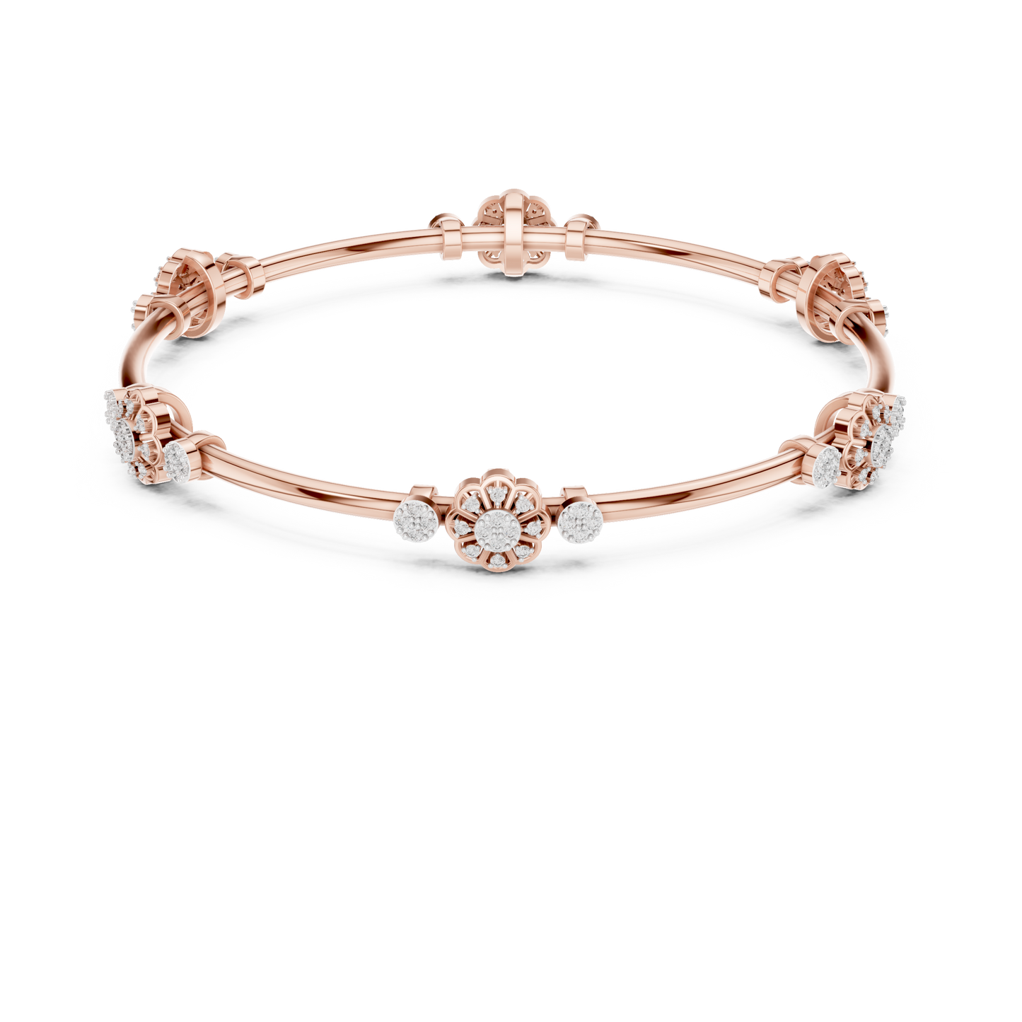 Rosabella Diamond Cluster Bangle • Timeless Couture Floral Jewelry • Collector’s Edition