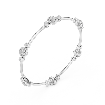 Rosabella Diamond Cluster Bangle • Timeless Couture Floral Jewelry • Collector’s Edition