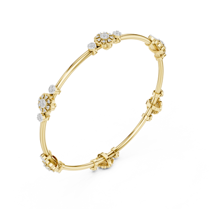 Rosabella Diamond Cluster Bangle • Timeless Couture Floral Jewelry • Collector’s Edition