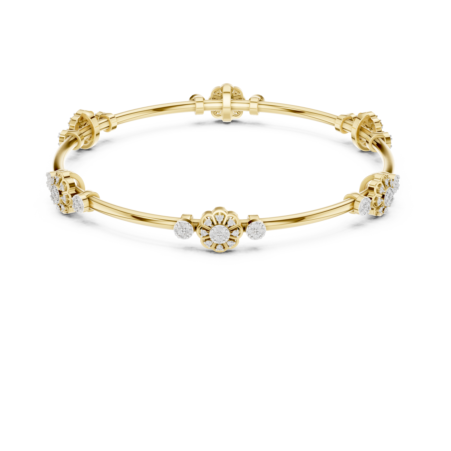 Rosabella Diamond Cluster Bangle • Timeless Couture Floral Jewelry • Collector’s Edition
