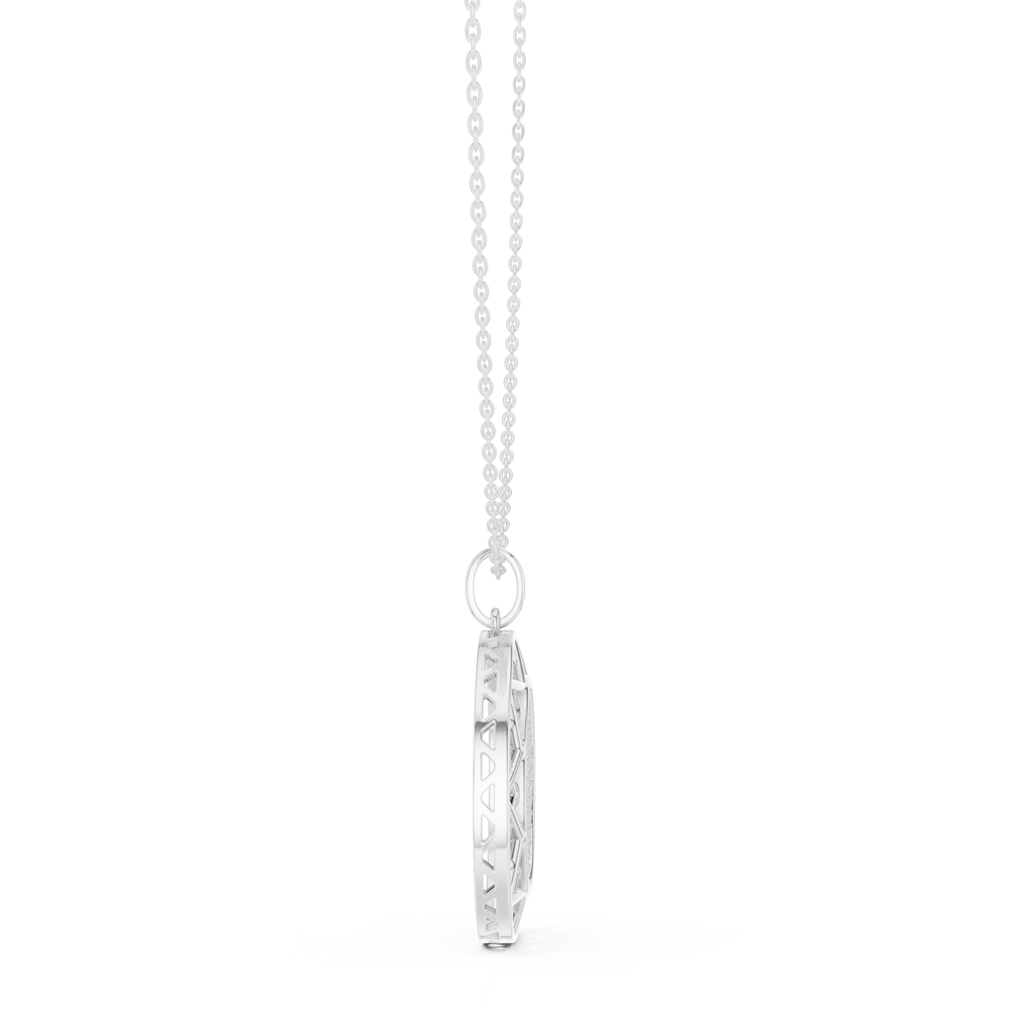 Precision-crafted lattice halo surrounds a pavé diamond center, reflecting infinite prestige, refined brilliance, and contemporary power design.