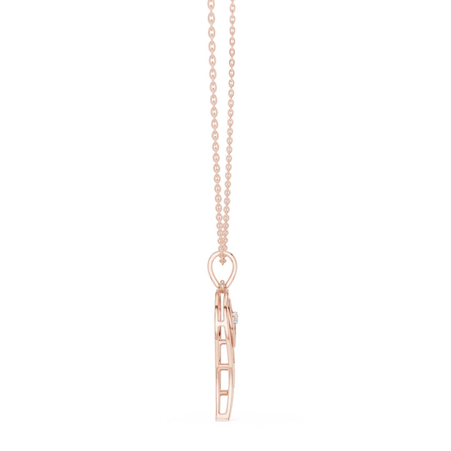 Heart Angel Wing - Diamond Gold Necklace - Romantic Meaningful Jewelry Gift