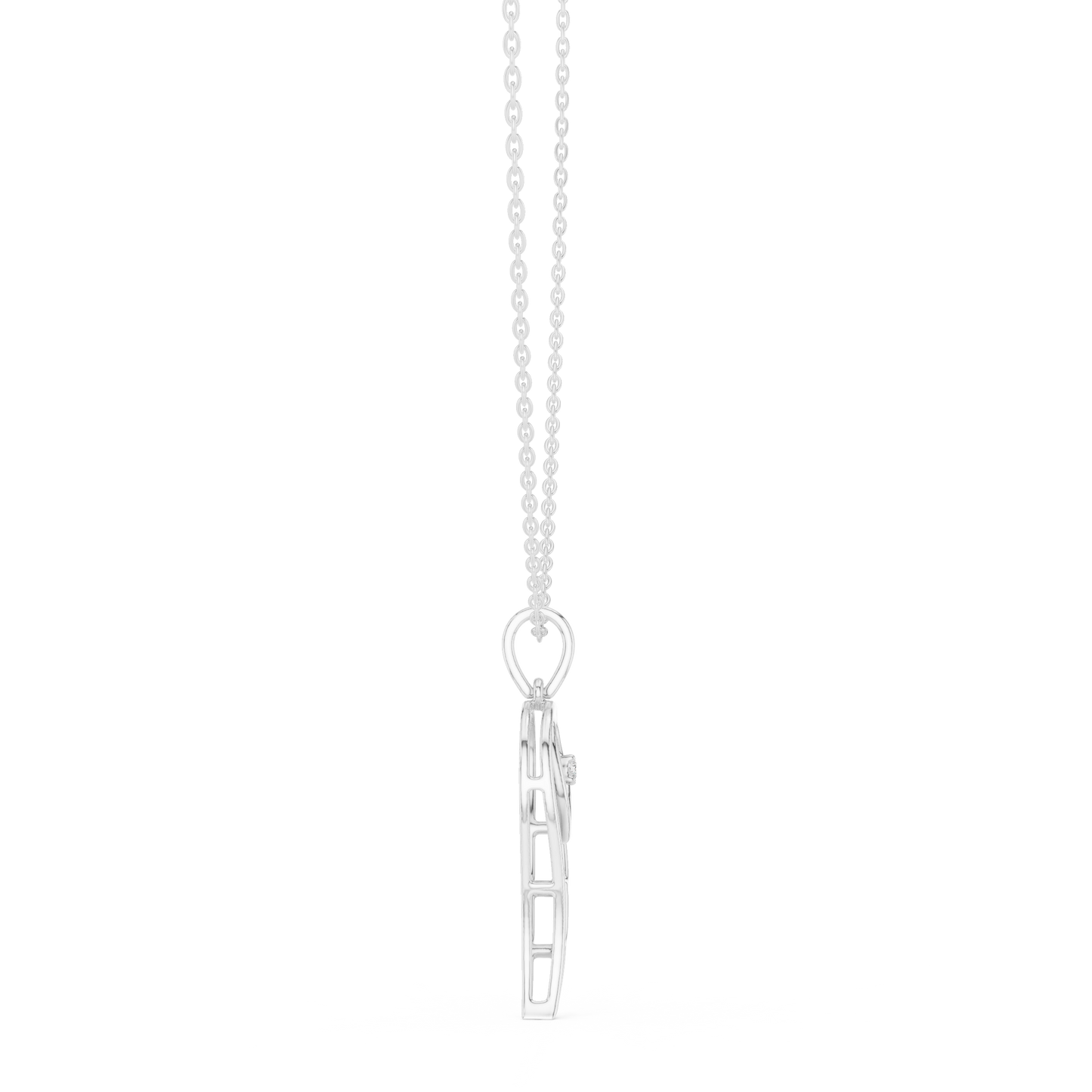 Heart Angel Wing - Diamond Gold Necklace - Romantic Meaningful Jewelry Gift