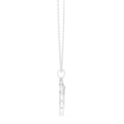 Heart Angel Wing - Diamond Gold Necklace - Romantic Meaningful Jewelry Gift