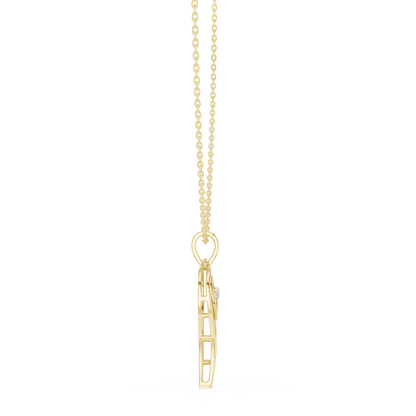 Heart Angel Wing - Diamond Gold Necklace - Romantic Meaningful Jewelry Gift