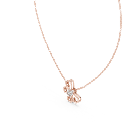 Nature Butterfly Necklace | Diamond Gold Pendant | Minimal Luxury Jewelry Everyday Wear