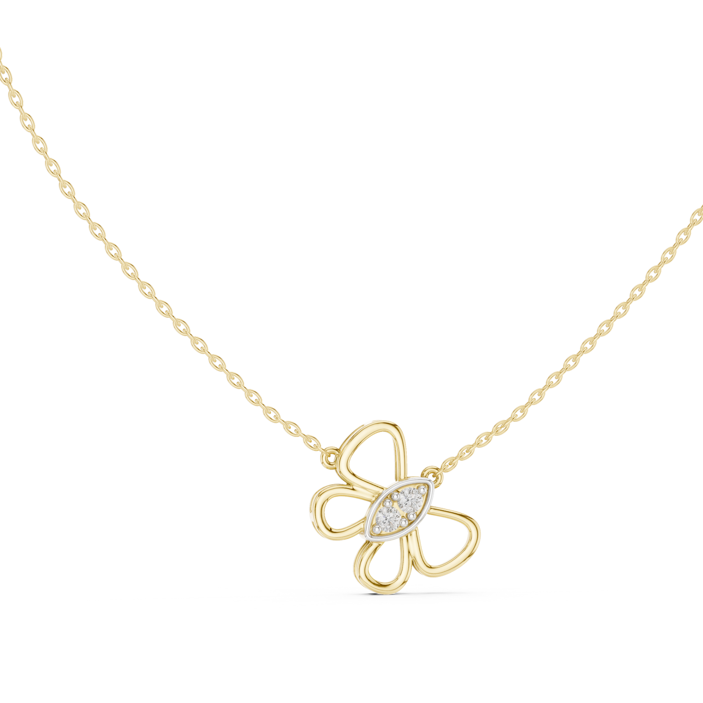 Nature Butterfly Necklace | Diamond Gold Pendant | Minimal Luxury Jewelry Everyday Wear