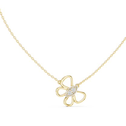 Nature Butterfly Necklace | Diamond Gold Pendant | Minimal Luxury Jewelry Everyday Wear