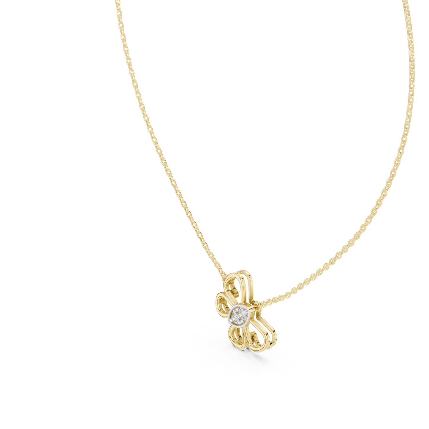 Nature Butterfly Necklace | Diamond Gold Pendant | Minimal Luxury Jewelry Everyday Wear