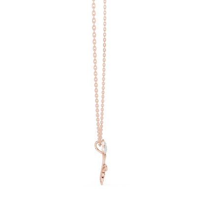 Designer Floral Diamond Pendant | Tulip Inspired Gold Necklace | Statement Love Gift Women Jewelry