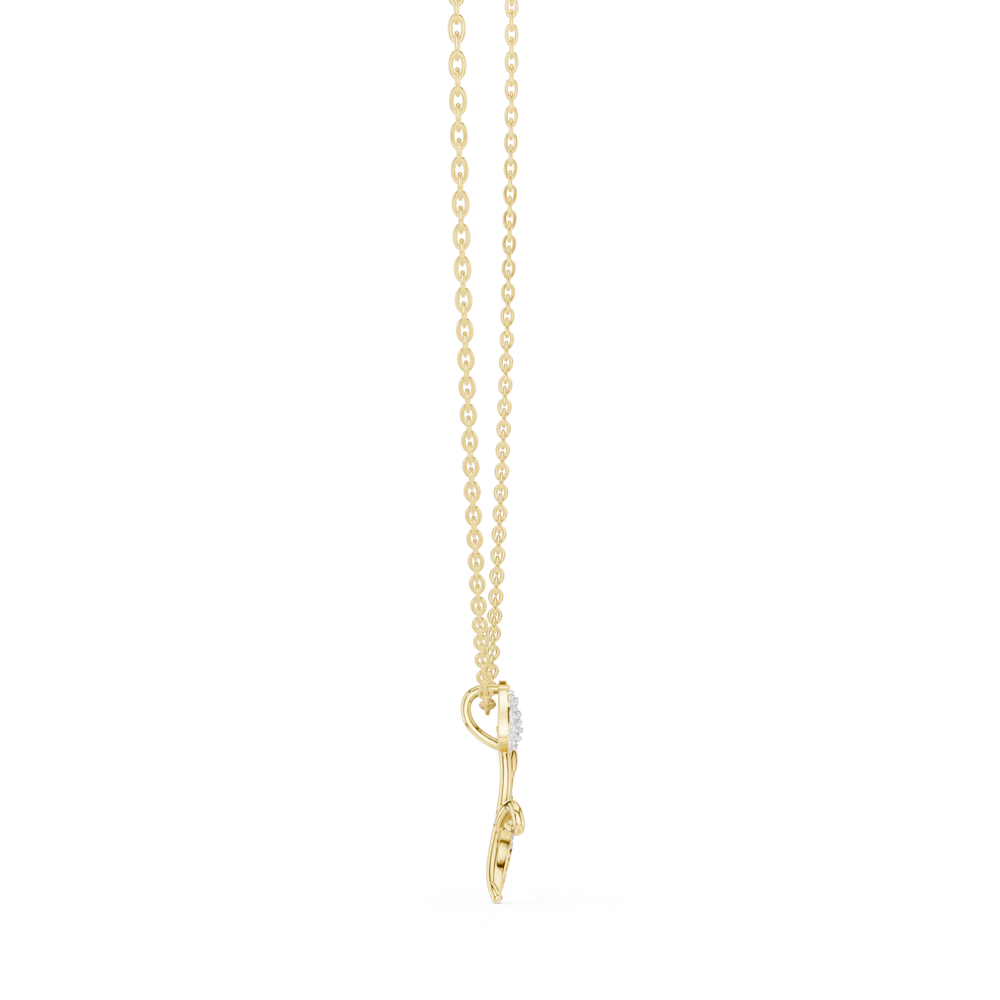 Designer Floral Diamond Pendant | Tulip Inspired Gold Necklace | Statement Love Gift Women Jewelry