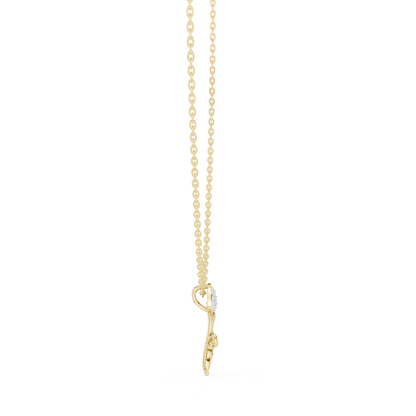 Designer Floral Diamond Pendant | Tulip Inspired Gold Necklace | Statement Love Gift Women Jewelry