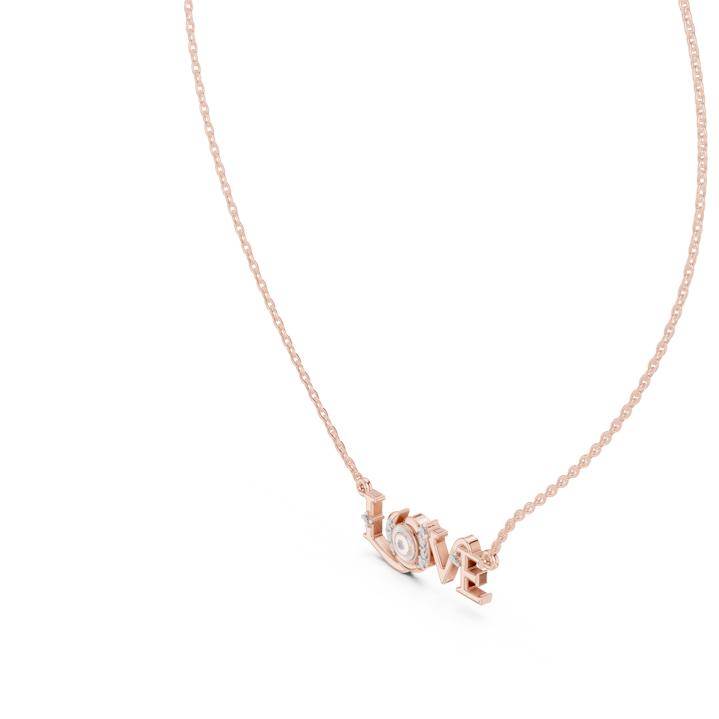 Diamond LOVE Pendant | Minimal Gold Necklace | Timeless Valentine Gift For Women