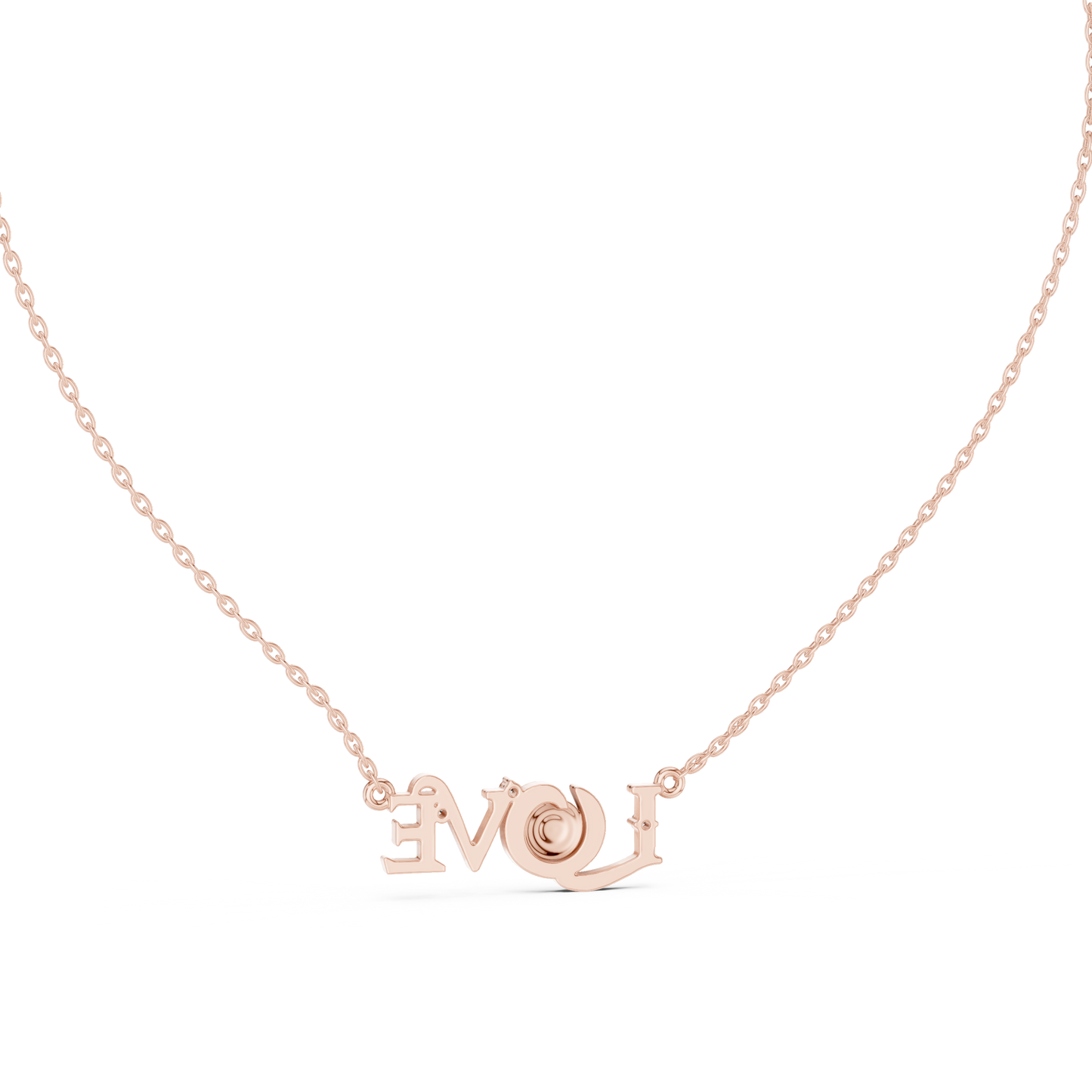 Diamond LOVE Pendant | Minimal Gold Necklace | Timeless Valentine Gift For Women